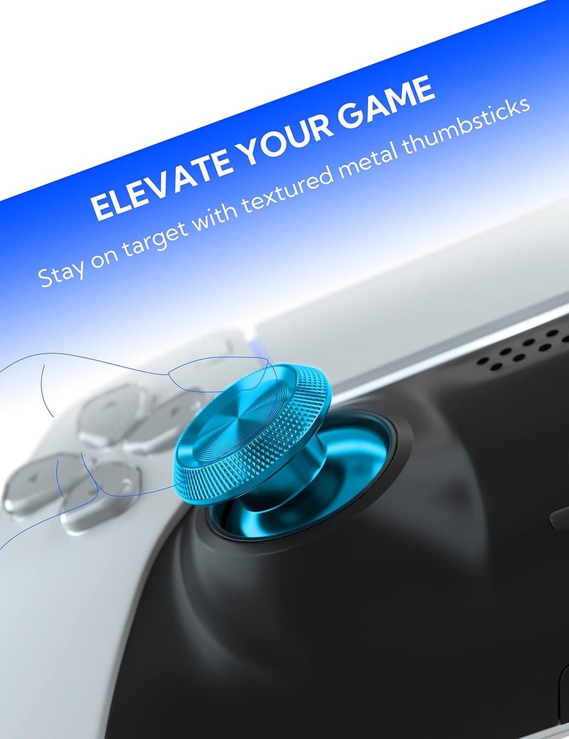 Avericht Metal Thumbsticks for PS5 Controller, Aluminum Joystick Replacement Kit for Dualsense Controller Accessories (Blue) - Image 2